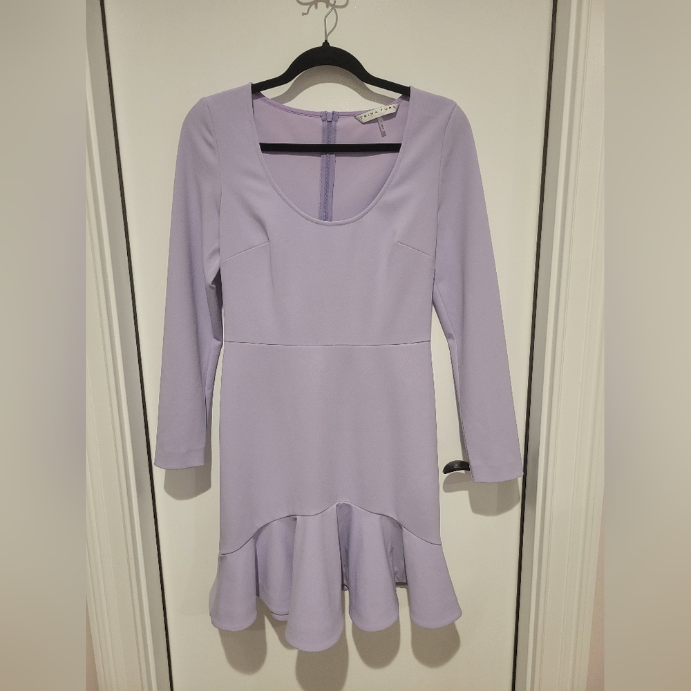 Trina Turk Elegant Lavender Long-Sleeve Dress